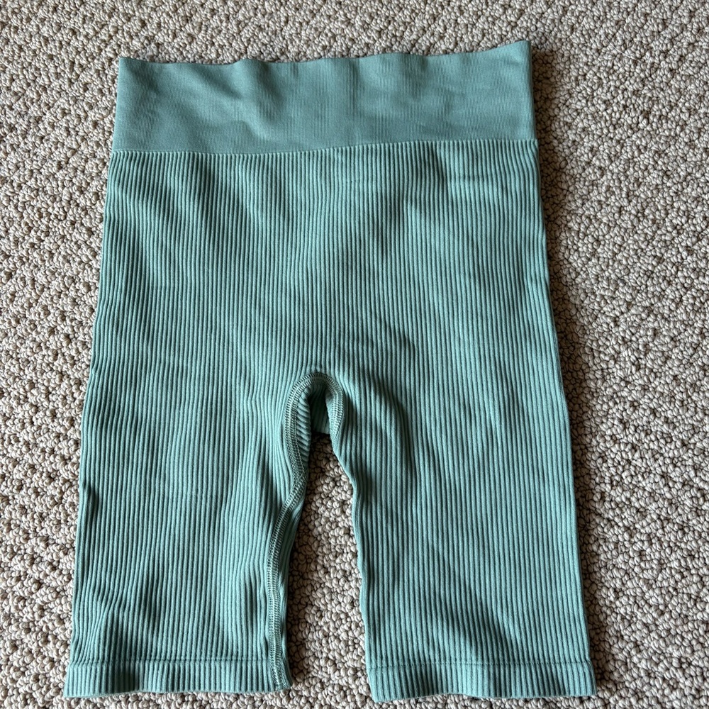 H&M Sage Green Biker Shorts